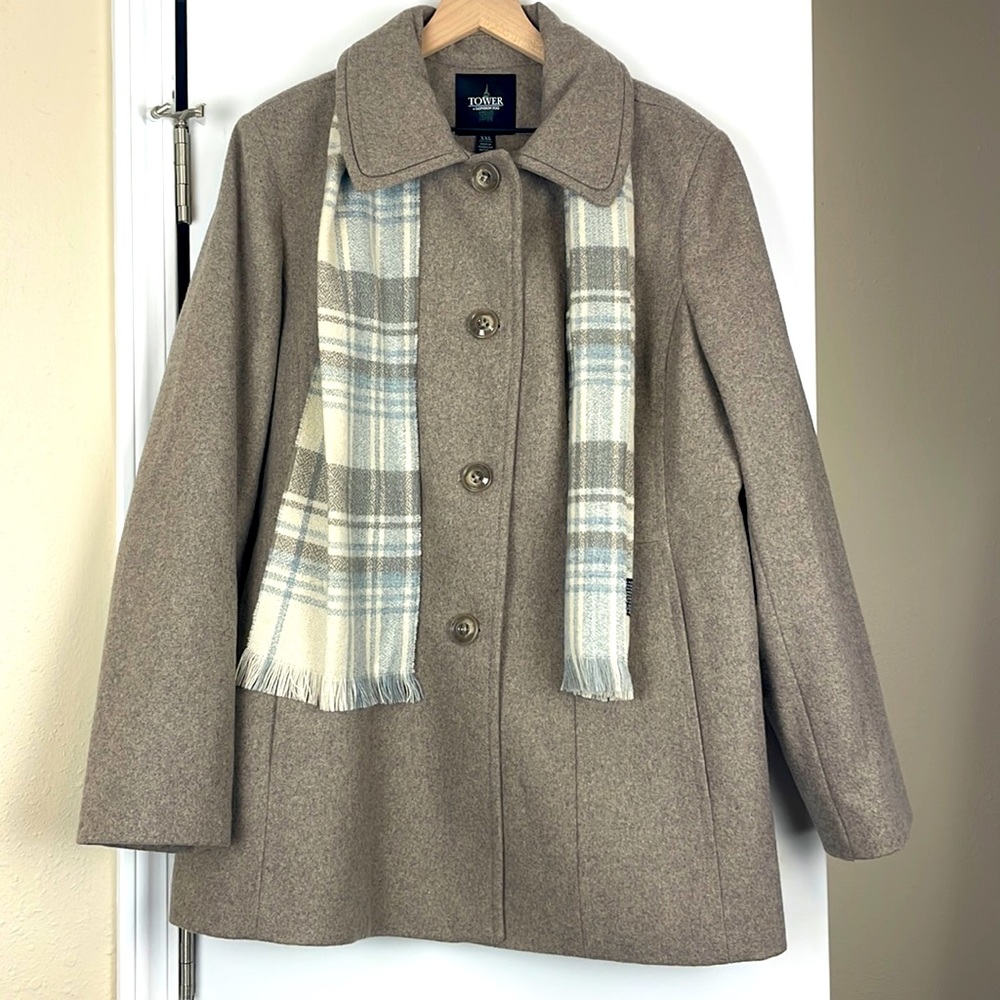 TOWER by London Fog Wool Blend long jacket Coat